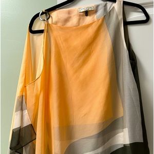 One shoulder asymmetrical Halston Heritage blouse. Flowy and beautiful Size 6